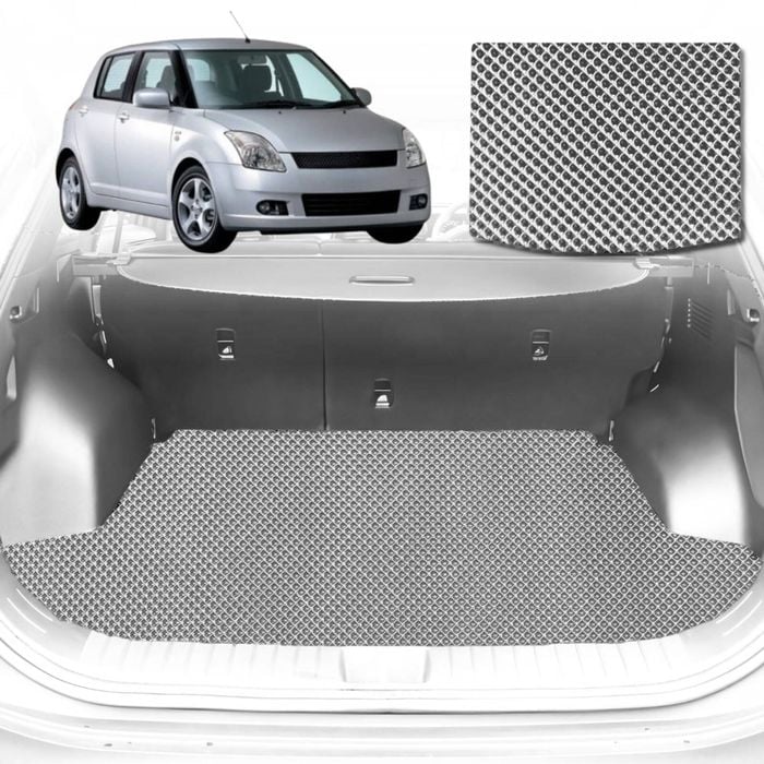 6D Diamond Car Boot Mat for Suzuki Swift Auto2004-2010-Hatch-Cargo Mat-Grey-Outback GT