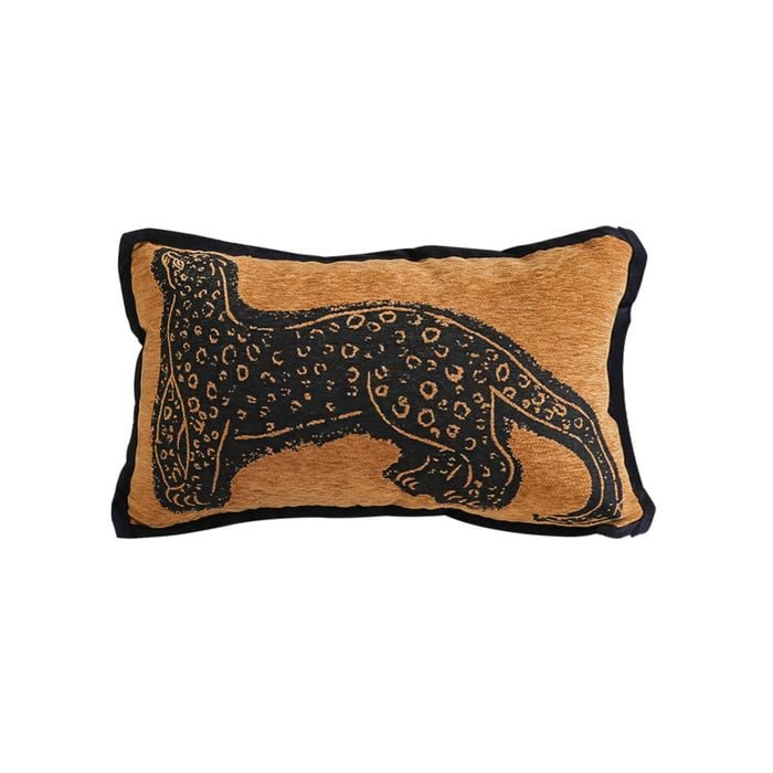 SOGA 30cm Stylish Golden Yellow Black Leopard Pattern Throw Pillow
