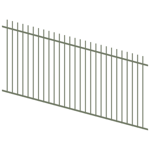 ProtectorAl 1201 - 2400 x 1200mm Pale Eucalypt Raked Up to 15º Picket Top Pool Fence Panel