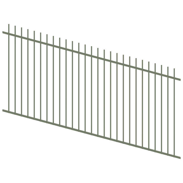 ProtectorAl 1201 - 2400 x 1200mm Pale Eucalypt Raked Up to 15º Picket Top Pool Fence Panel