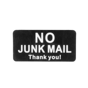 Sandleford 75 x 38mm No Junk Mail Thank You! Adhesive Sign