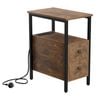 Levede 30x48x61.5cm Side Table with Charging Station Industrial