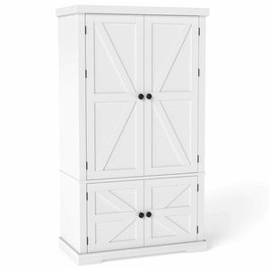Costway Pantry Cabinet 139cm Cupboard Modern Adjustable Kitchen