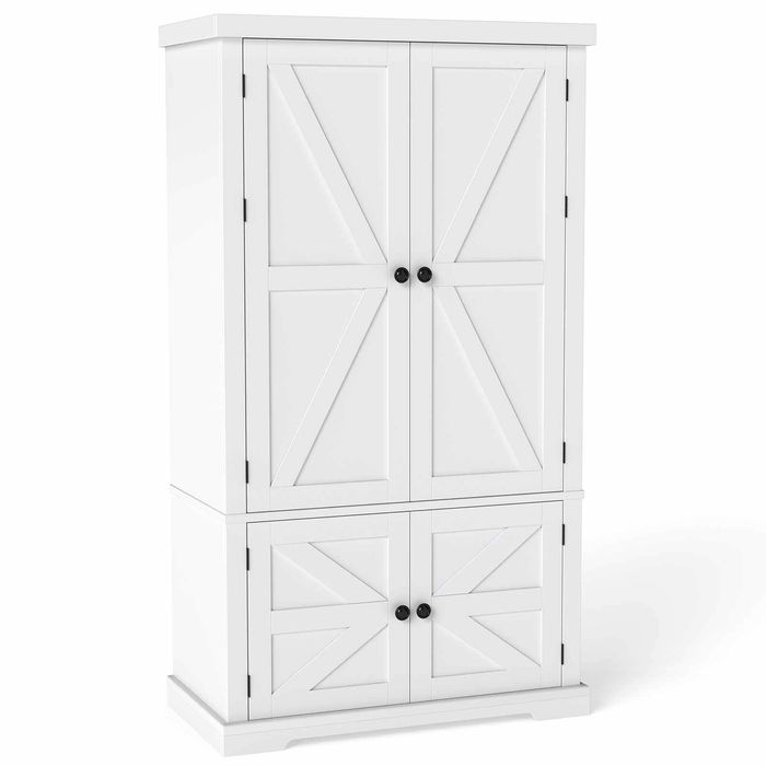 Costway Pantry Cabinet 139cm Cupboard Modern Adjustable Kitchen