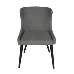 SK Designer Living | Osaka Upholstered Dining Chair | Black Wood Legs - Grey Fabric