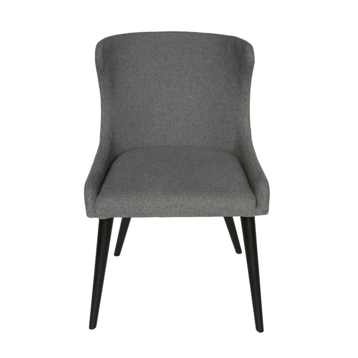 SK Designer Living | Osaka Upholstered Dining Chair | Black Wood Legs - Grey Fabric