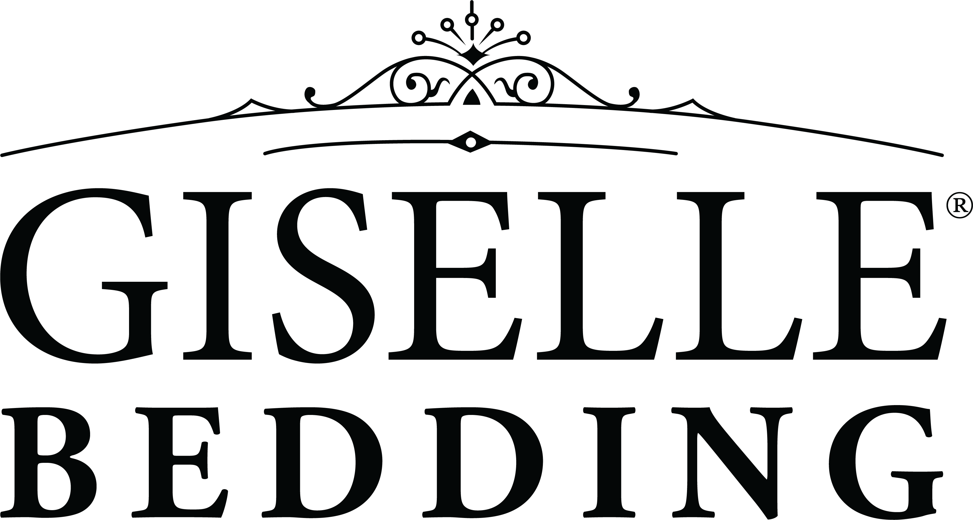 Giselle Bedding brand logo in black text with decorative design.
