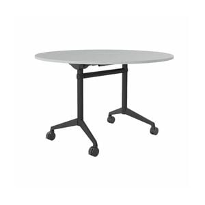 Olg Modulus Flip Table Full Black Frame White Top 1200mm Diameter