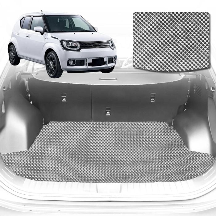 6D Diamond Car Boot Mat for Suzuki Ignis 2016-Current-Cargo Mat-Grey-Outback GT