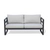 Bellavista 2 Seater Outdoor Sofa Lounge Aluminium Frame Charcoal