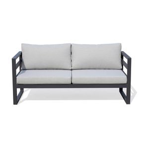 Bellavista 2 Seater Outdoor Sofa Lounge Aluminium Frame Charcoal