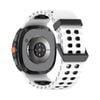 Rugged Breathable Sport Band Soft Silicone Waterproof For Samsung Galaxy Watch Ultra 47mm - White