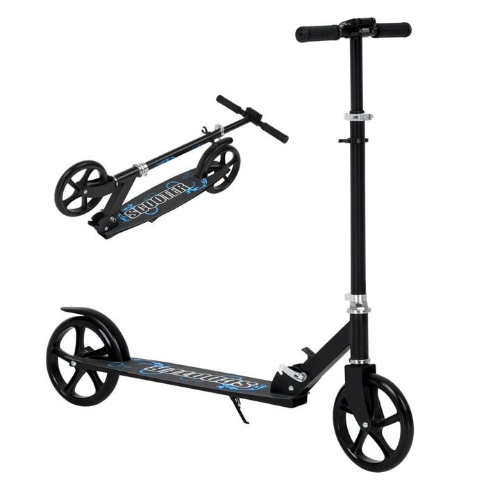 Advwin Folding Kids Kick Scooter w/ Big Wheel & Adjustable Height Blue