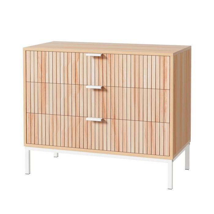 Artiss Chest of 3 Drawers Storage Cabinet Pine