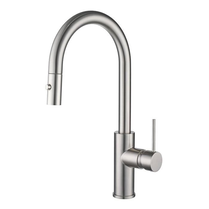 Mondella Resonance 35mm Brushed Nickel Side Lever Pull Down Sink Mixer WELS 5 Star 6L/min