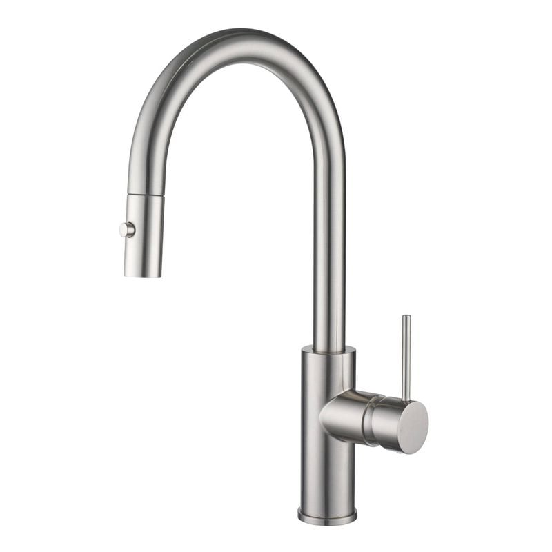 Mondella Resonance 35mm Brushed Nickel Side Lever Pull Down Sink Mixer WELS 5 Star 6L/min