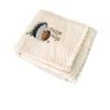 Embroidery Baby Popcorn Diamond Fleece Blanket Throw Rug 75x100 cm Cream Hedge Hugs