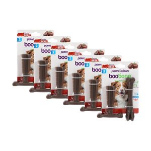 6x 2pc Paws And Claws Boobone Small Tbone & Bone Dog Chew Toy Set Chicken/Beef