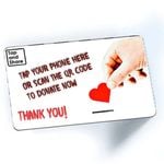 Tap and Share Contactless Smart NFC Fundraising 'Donate Now' Card + QR code