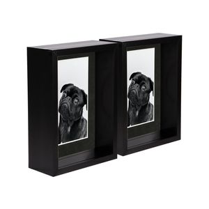 Nicola Spring 5" X 7" Black 3d Deep Box Photo Frames - 4" X 6" Mount - Pack Of 2