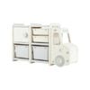 Costway Kids Toy Storage Organizer Truck-shaped Toddler Cabinet W/2 Plastic Bins & Drawers Playroom Beige