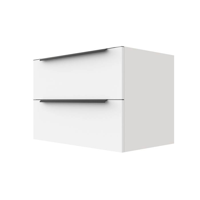 Stein 900 x 450 x 500mm White Select Wall Hung Black Integrated Handle Vanity - Cabinet Only
