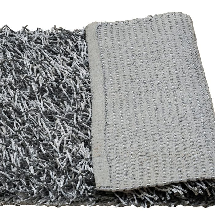 Luxury High Pile Soft Non Slip Bath Mat - Silver