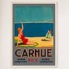 Galrie Carhué Argentina Vintage Travel Poster Stunning Seaside Town Art Print Home Décor, Wood Frame, A4 21 x 30cm (8 x 12inch)