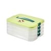 Catzon Stackable Dumpling Box 4-Layer with Lid & Time Scale for Storage-Green