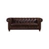 Max Chesterfield 3 Seater Sofa Lounge Genuine Leather Antique Brown