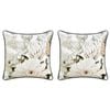 2PK Bianca Giselle Square White Polyester Velvet Cushion 43x43cm
