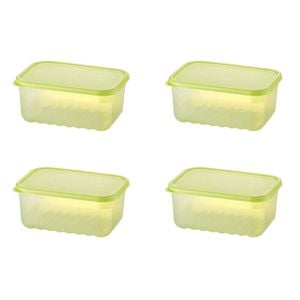 2x 2pc LocknLock Fresh Block 330ml Food Storage Container Set 14.6x10.3cm Green
