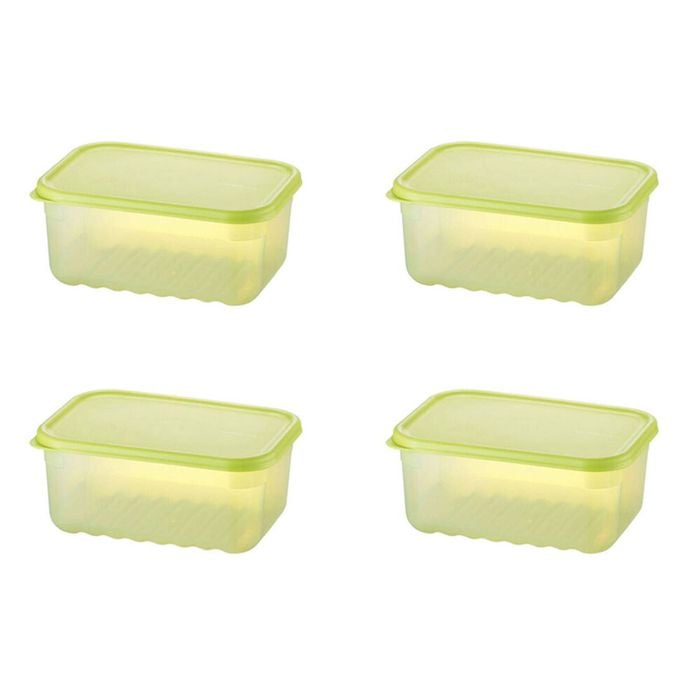 2x 2pc LocknLock Fresh Block 330ml Food Storage Container Set 14.6x10.3cm Green