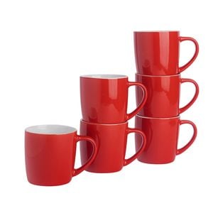 Argon Tableware Tea Coffee Stoneware Contemporary Coloured Mugs - 340ml - Pack Of 6