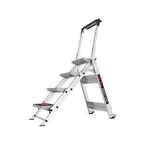 Little Giant 150kg Aluminium Safety Step 4 with Bar Single Side Stepladder
