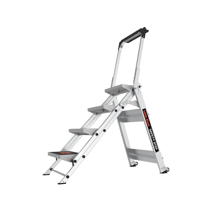 Little Giant 150kg Aluminium Safety Step 4 with Bar Single Side Stepladder