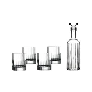 5pc Luigi Bormioli Bach Spirits Bottle/Tumbler Clear Crystal Glass Drinking Set