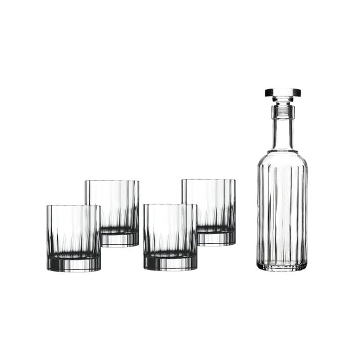5pc Luigi Bormioli Bach Spirits Bottle/Tumbler Clear Crystal Glass Drinking Set