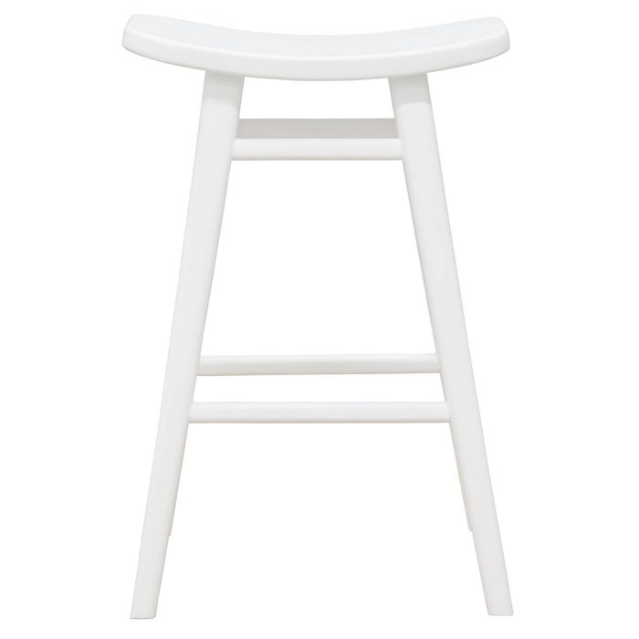 Centrum Furniture Aria Oval Solid MahoganyTimber Counter Stool - White