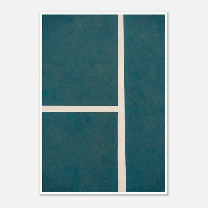 Galrie Stunning Tennis Court Fine Art Print Vibrant Tennis Lines Artwork, Poster Only, A0 84 x 119cm (33 X 47inch)