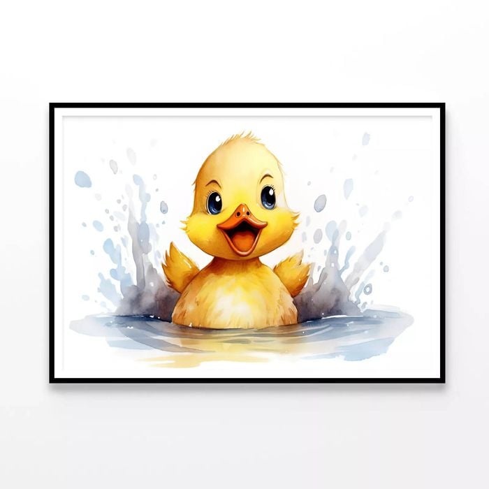 Baby Duckling Watercolor Style  Print 100% Australian Made 90x60cm  (Poster)