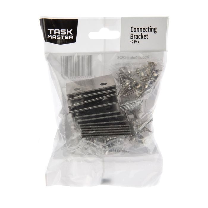 Taskmaster 37mm Zinc Connecting Bracket - 12 Pack