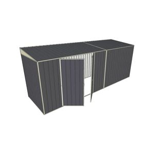 Build-a-Shed 1.5 x 5.2 x 2m Double Hinged Side Door Skillion Shed - Grey