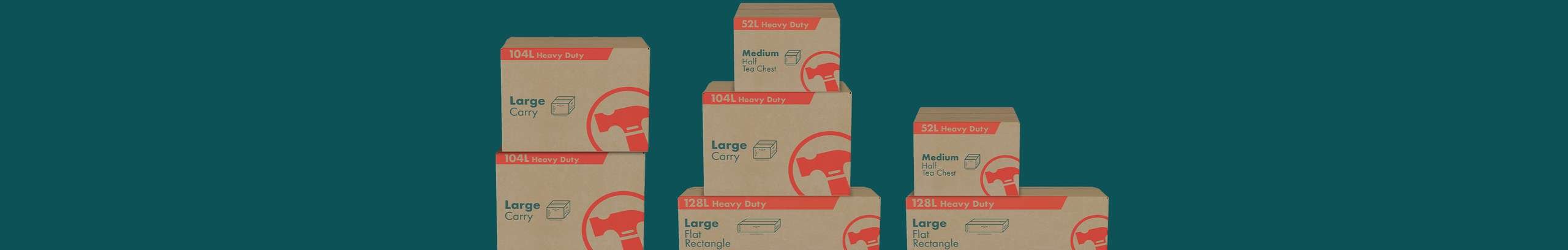 Boxes on a bunnings green background for the Moving page