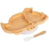Bamboo Dinosaur Baby Weaning Plate & Fork Set