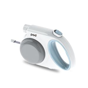 CottonMore All in one LED light Retractable Dog Leash Trainer Lead Treats Tray - Blue