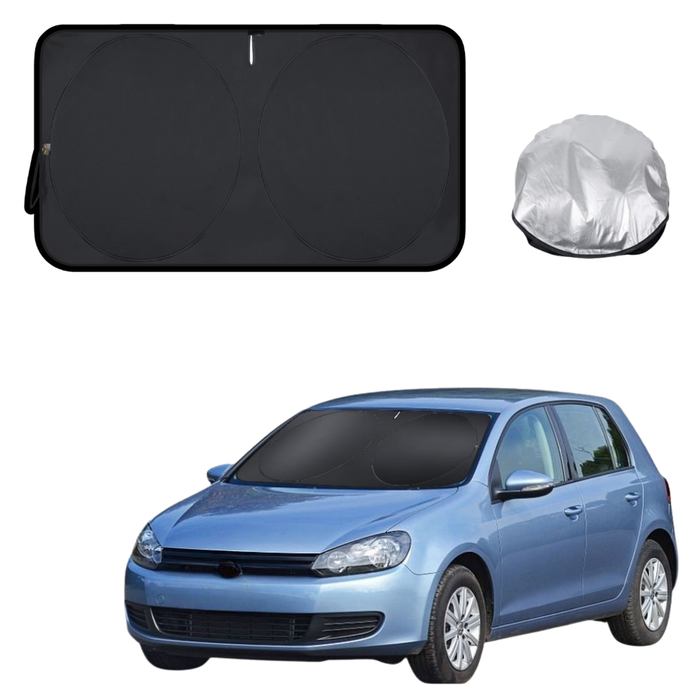 Front Windscreen Sun Shade for VolksWagen Golf 2009 - 2013 Hatch/Wagon (MK6) - Standard 150 x 85 cm - Black