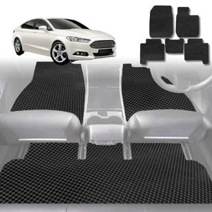 6D Diamond Car Floor Mats for Ford Mondeo 2015-2019 Sedan-Full Set-Black-Outback GT