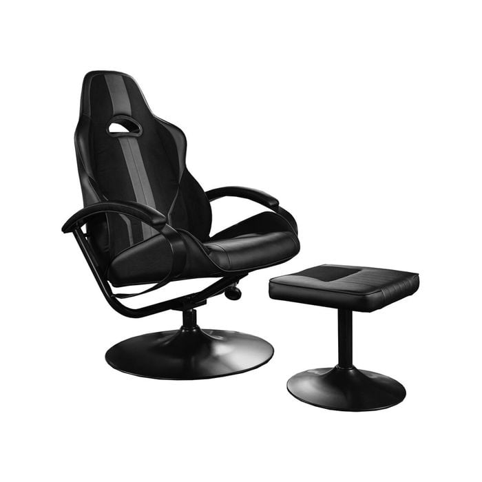 X Rocker Milano Auto Reclining Gaming/Lounge Rocking Chair w/ Footstool
