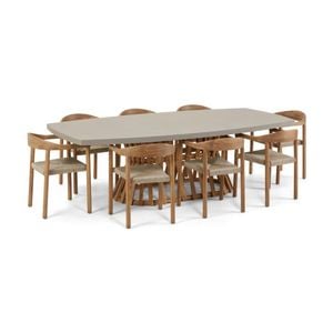Waverley 2.6m Indoor Outdoor Concrete Look Dining Set With 8 Kotara Chairs